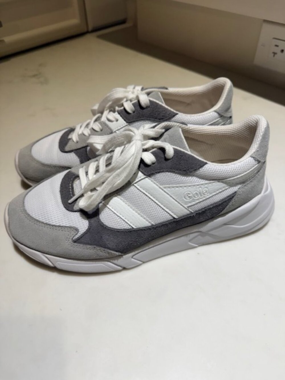 Gola Womens Daytona Sneakers grey Suede Mesh Retro Running Trainer Size 8
